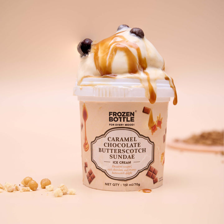 Caramel Chocolate Butterscotch Ice Cream Sundae Tubs