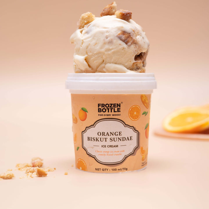 Orange Biskut Ice Cream Sundae Tubs
