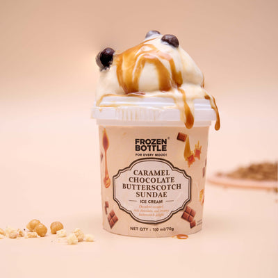 Caramel Chocolate Butterscotch Ice Cream Sundae Tubs