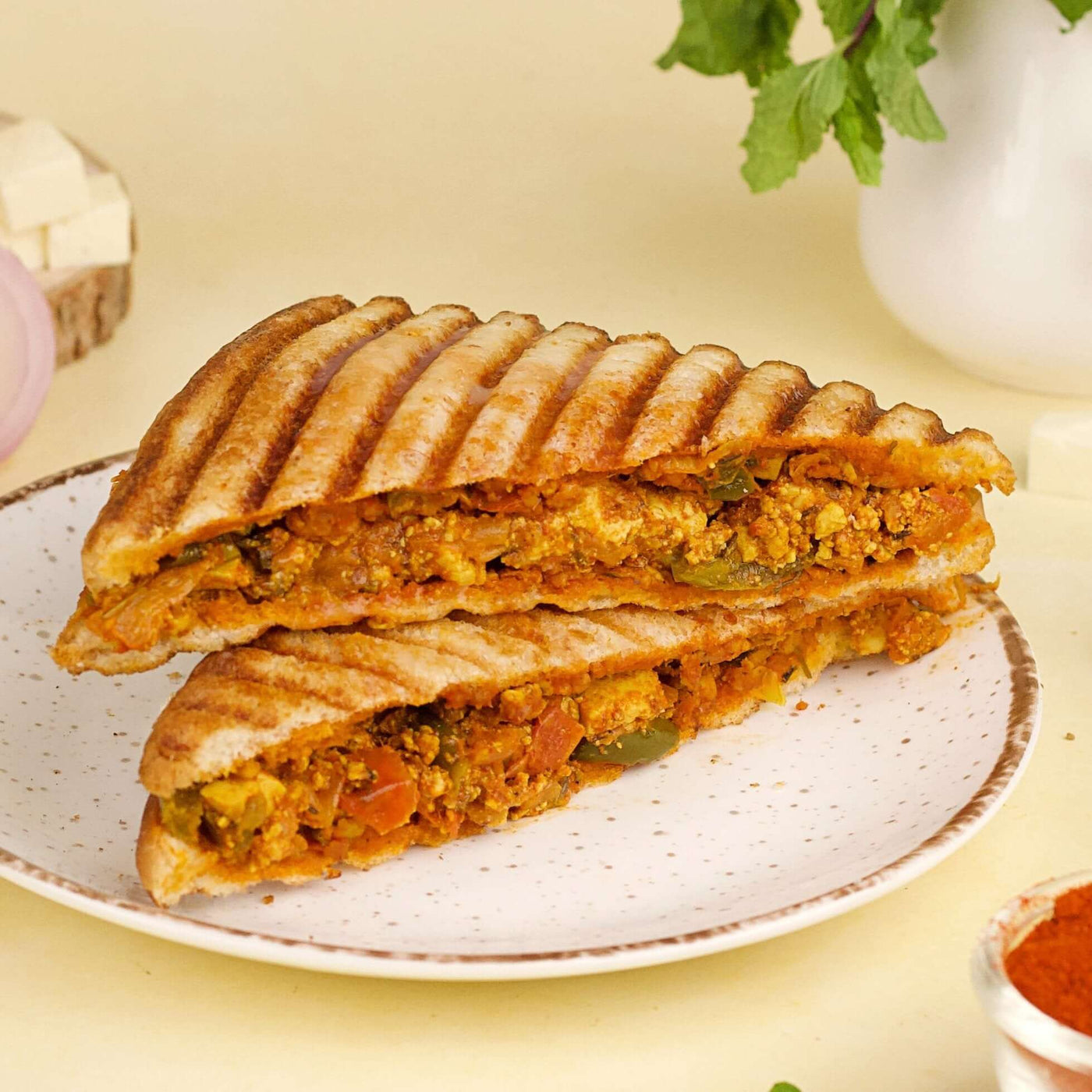 Cajun Spiced Paneer Sandwich