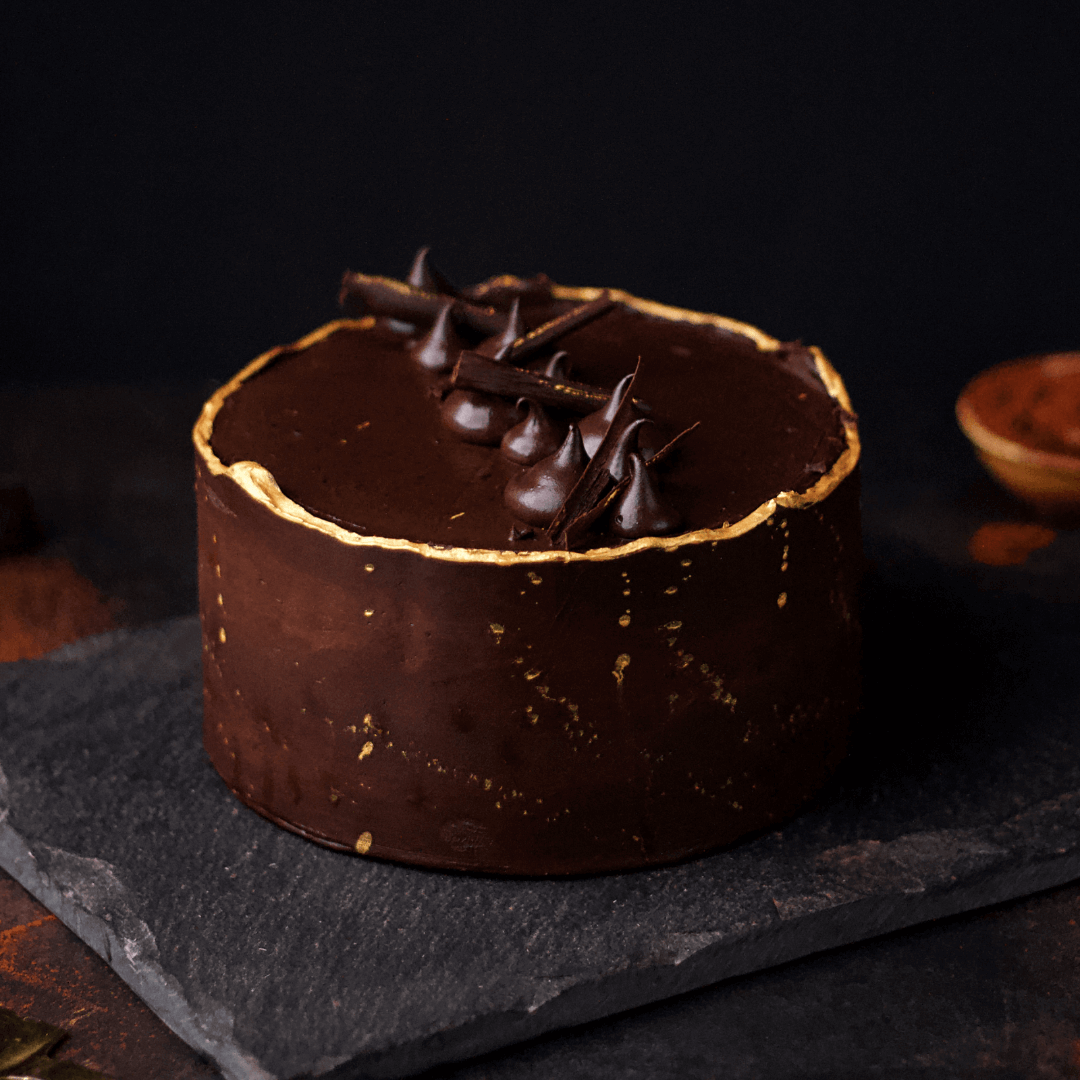 Eggless Dark Chocolate Indulgence Cake 
