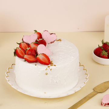 Creamy Strawberry Valentine Cake - Wishingcart.in